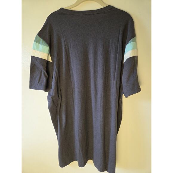 Marine Layer Banks Striped Shoulder Short Sleeve Tee Mens XL Asphalt Gray NWT - Picture 4 of 7